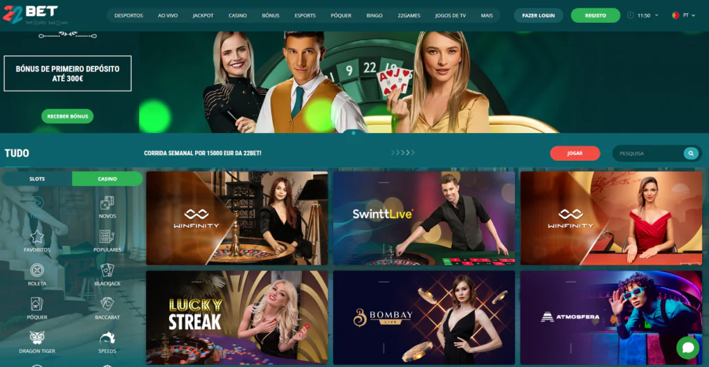 Casino ao Vivo no 22Bet