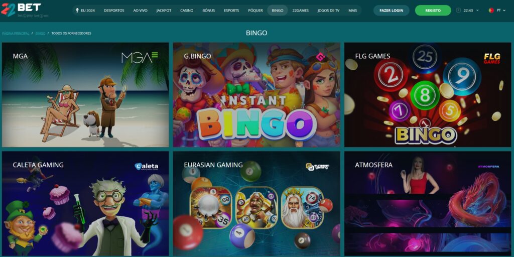 Jogos de TV e bingo 22bet