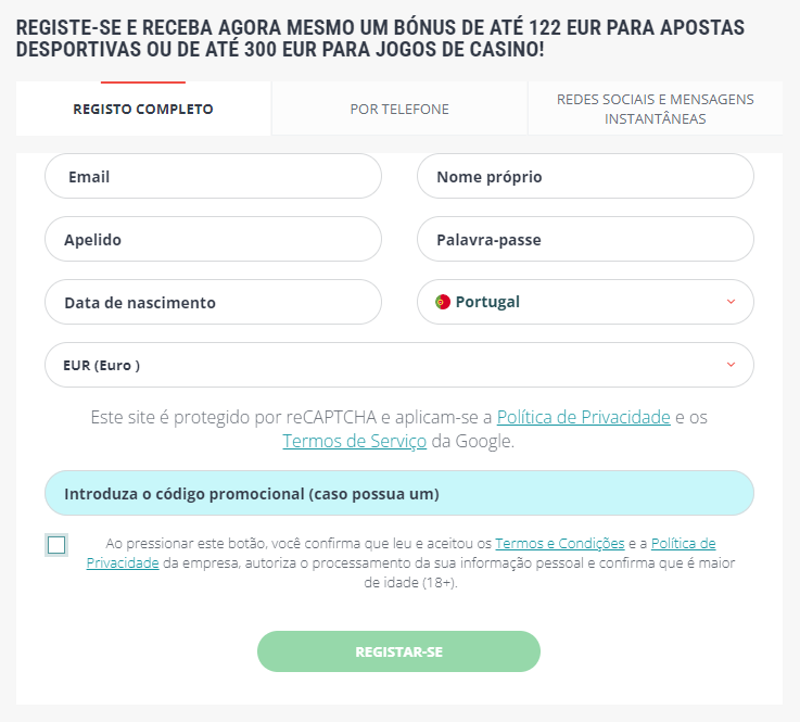 Registro no 22Bet: Como criar uma nova conta?