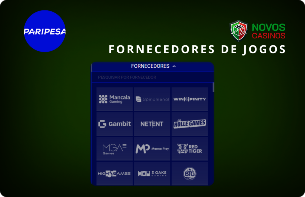 Fornecedores de Jogos Paripesa - Explore jogos incríveis dos melhores fornecedores no Paripesa!