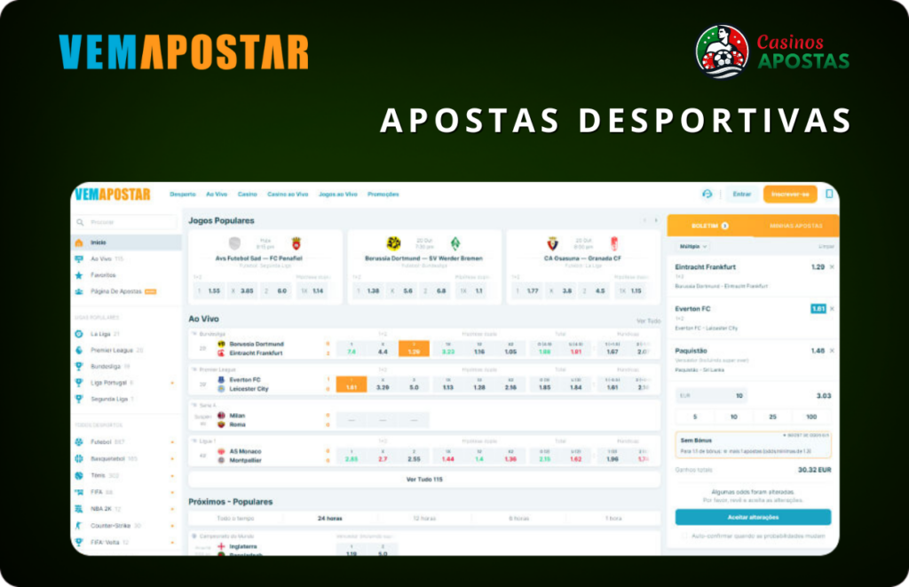 Apostas desportivas na VemApostar